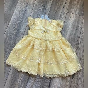 Yellow floral dress size 12/18 months